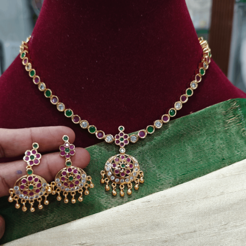 Multicolor attigai necklace