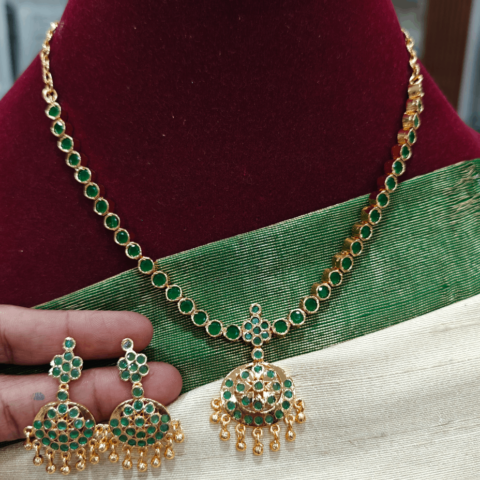 Greencolor attigai necklace