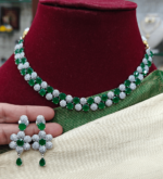 Floral party wear necklace(green)