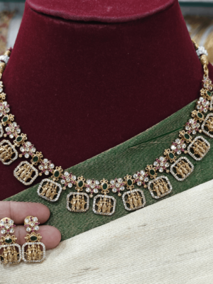 Floral ram parivar necklace set