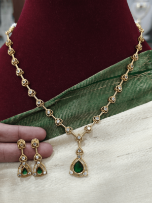 AD stone necklace set( green)