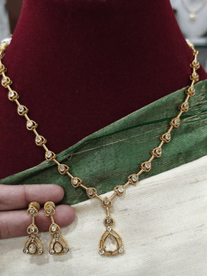 AD stone necklace set( white)