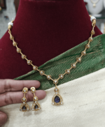 AD stone necklace set( purple)