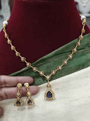 AD stone necklace set( purple)