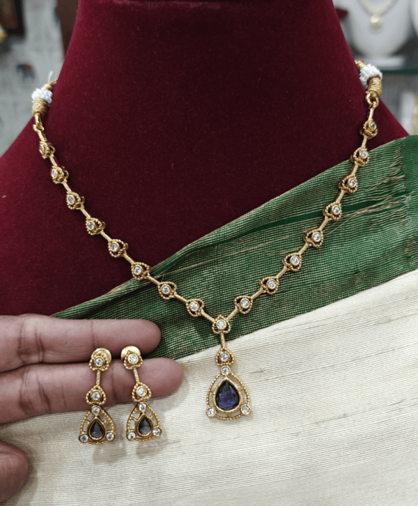 AD stone necklace set( purple)