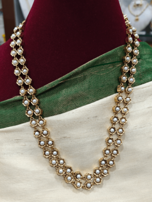 2 in 1 Pearl coral double line haaram