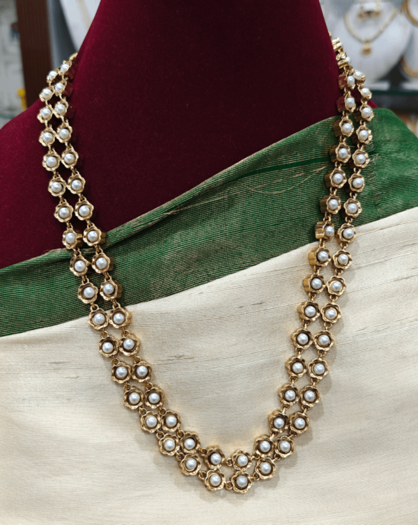 2 in 1 Pearl coral double line haaram