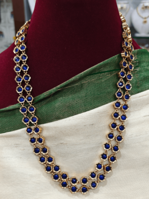 2 in 1 Pearl blue double line haaram