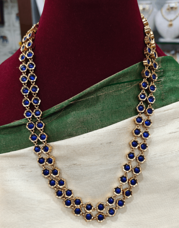 2 in 1 Pearl blue double line haaram