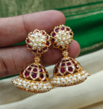 Bellimoda jhumka (ruby/pearl)big