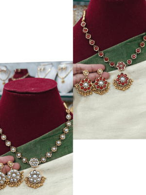 Coral pearl 2 in 1 necklace