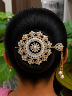 Sunflower hair bun design 3(gold)small