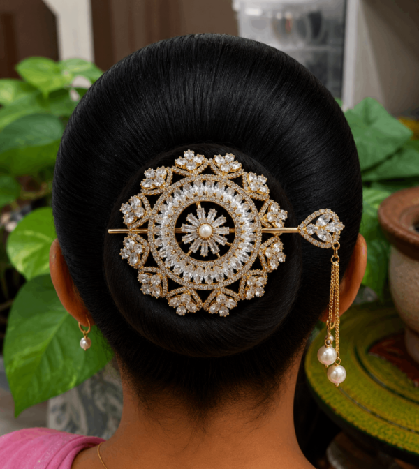 Sunflower hair bun design 3(gold)small