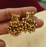 Peacock cluster earings (green)
