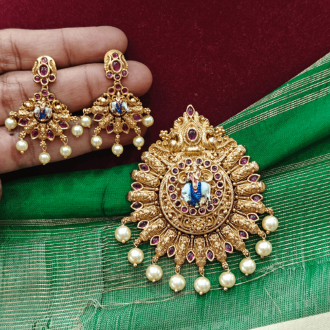 Krishna pendant with the cow
