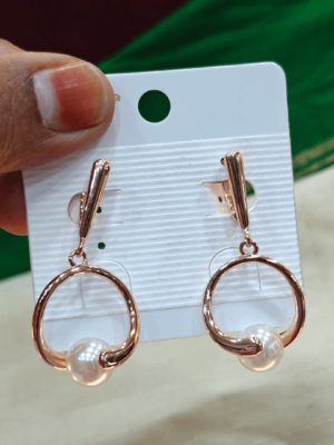 Pearl rose gold bangles
