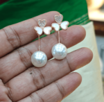 Rose gold floral trendy earrings