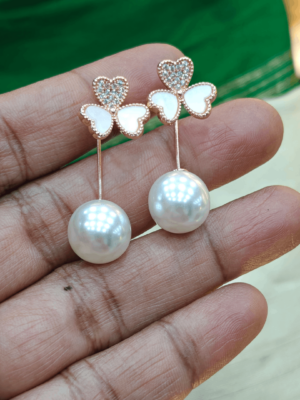 Rose gold floral trendy earrings