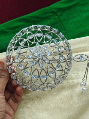 Kambi star design silver polished hair buncage