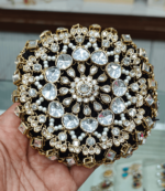 Kundan and pearl black bun