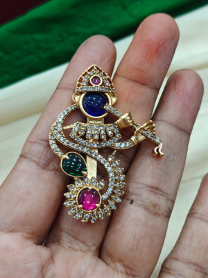 Flute krishna brooch