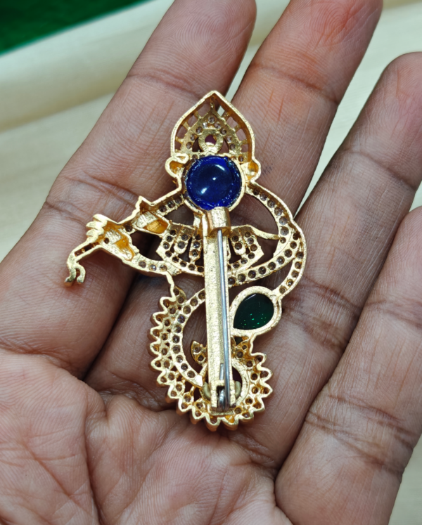 Flute krishna brooch