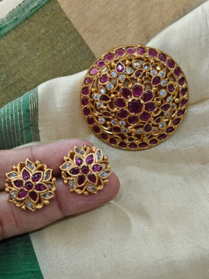 Flower pendant set (Ruby white)