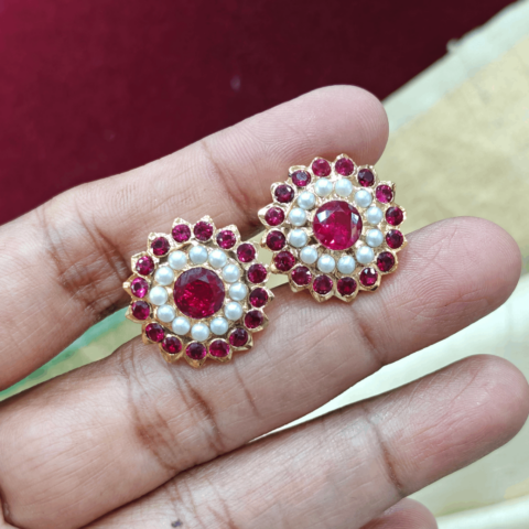 Impon panchaloha ruby stud