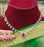 Silver shade ruby stone necklace