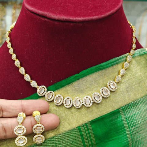 Nine oval necklace(pink)