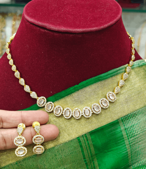 Nine oval necklace(pink)