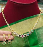 Nine navarathna oval necklace