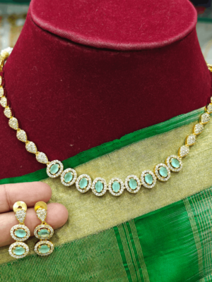 Nine oval necklace(mint green)