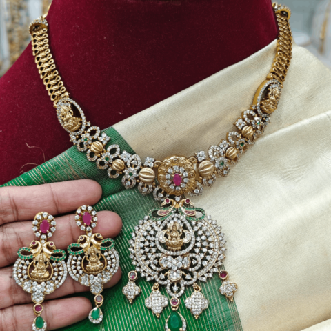 AD stone lakshmi necklace