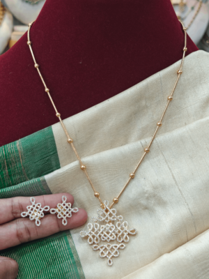 Kolam pendant with ball chain