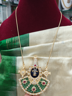 Beaded balaji with chain(green)