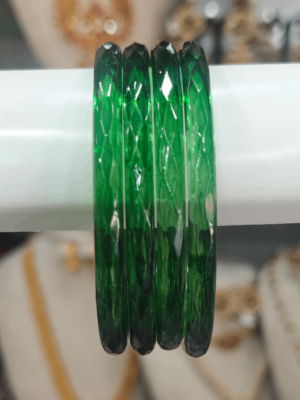 Green cube cut jelly bangles