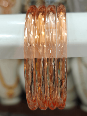 Peach cube cut jelly bangle 6mm