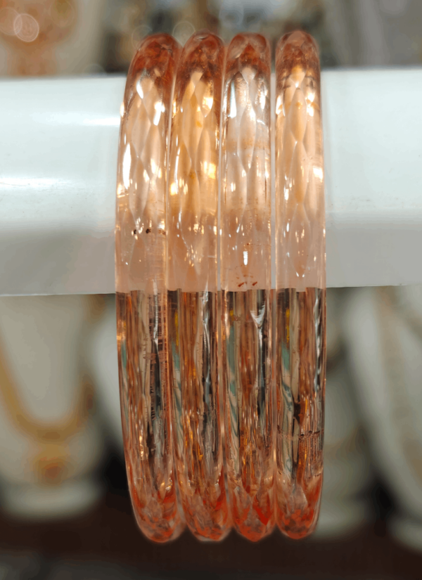 Peach cube cut jelly bangle 6mm