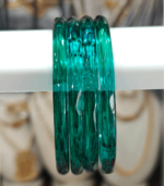 Teal green cube cut jelly bangles 6mm