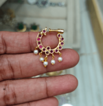 Ruby peacock screw nose ring