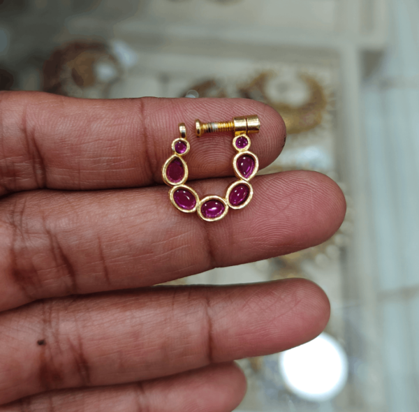 Ruby screw nose ring