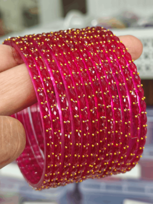 Strawberry rain drop glass bangles