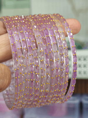 Purple rain drop glass bangles