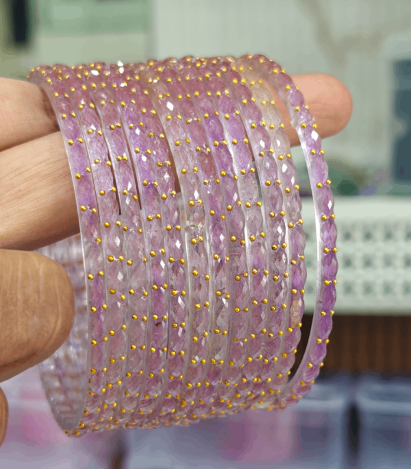 Purple  rain drop glass bangles