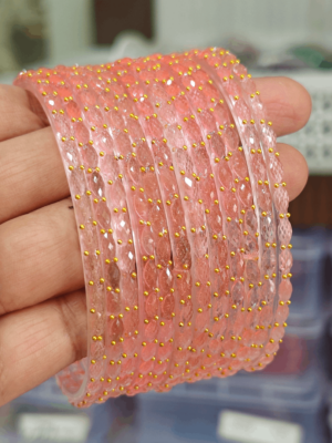 Baby pink  rain drop glass blanges