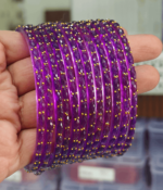 Dark purple  rain drop glass bangles