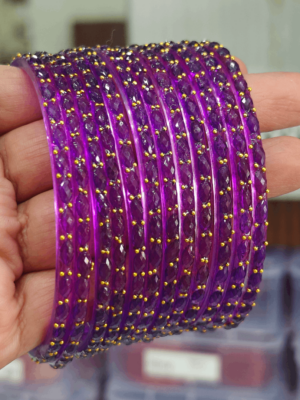 Dark purple  rain drop glass bangles