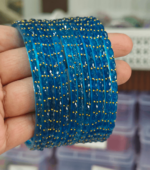 Firoji(sky blue) rain drop glass bangles