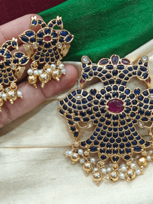 Gandaberunda pendant set (blue)